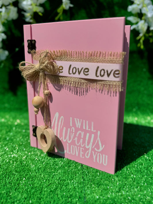 Romantik El Boyaması Ahşap Dekoratif Kitap Kutu