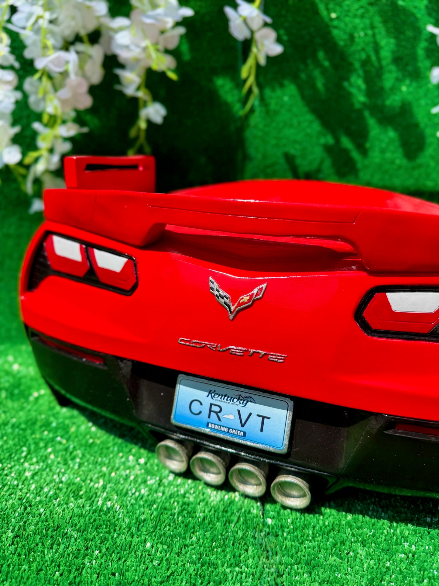 Kırmızı Corvette C7 Arka Tampon Duvar Dekoru